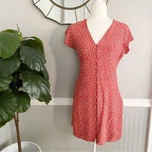 Rails Helena Dress Daisy Print Red Button Down Short Dress Small